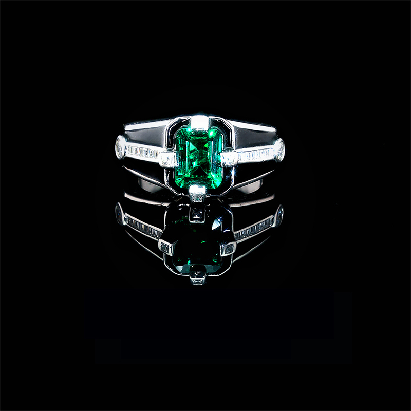 Emerald  925 Sterling Silver Promise Ring